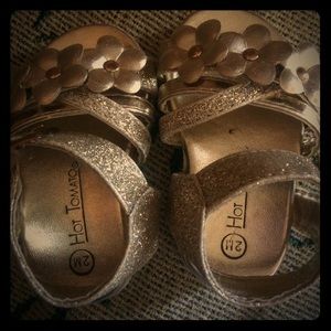 Gold sandals 2 month
